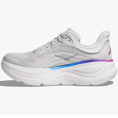 Hoka Bondi 9 Women's Running Shoes, Cosmic Grey/White