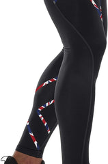 2XU Mens Run Compression Tights - Black/Outline Union Jack (MA5304b)