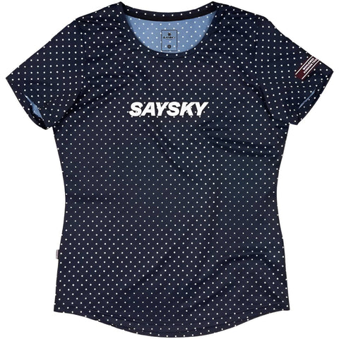 Saysky WMNS Polka Combat T-Shirt, Sky Captain/Polka Dot