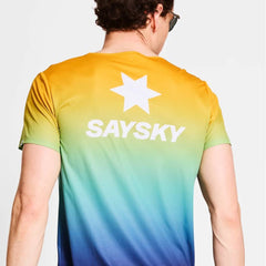 Saysky Drip Dye Flow T-Shirt, Blue
