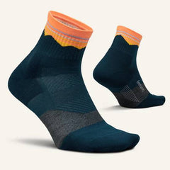 Feetures Trail Max Cushion Quarter Socks, Blue Ridge Navy