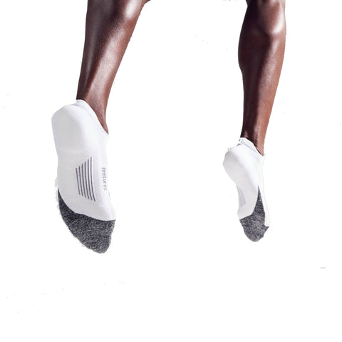 Feetures Elite Ultra Light Cushion Unisex Running Socks, White - X-Large