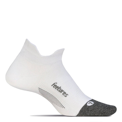 Feetures Elite Ultra Light Cushion Unisex Running Socks, White - X-Large
