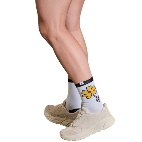 Saysky Flower High Combat Socks, White