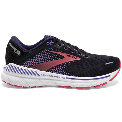 Brooks Adrenaline GTS 22 Women's Running Shoes, Black/Purple/Coral