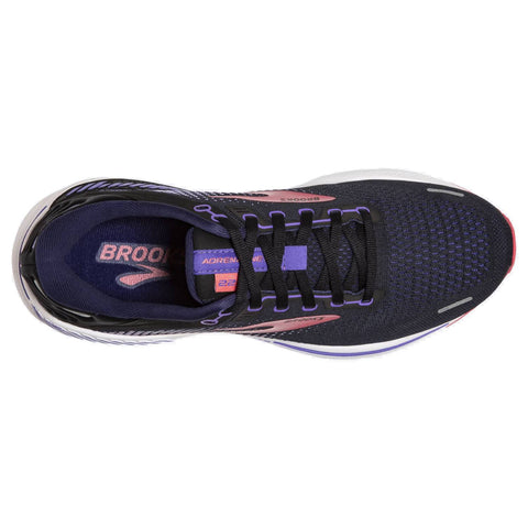 Brooks Adrenaline GTS 22 Women's Running Shoes, Black/Purple/Coral