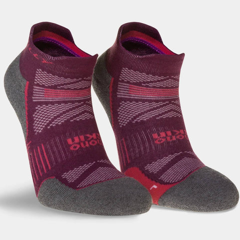 Hilly  Supreme Socklet Med Running Socks, Elderberry/Grey Marl