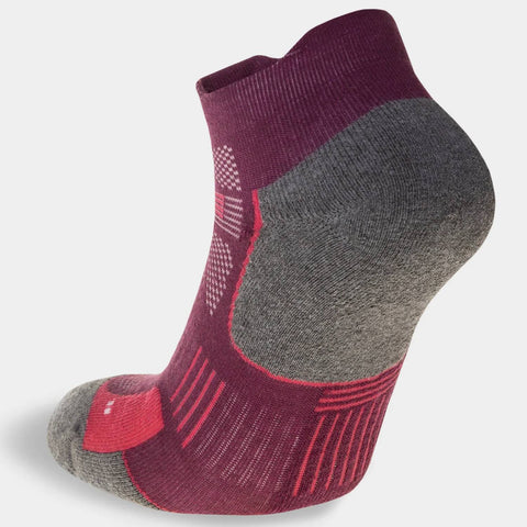 Hilly  Supreme Socklet Med Running Socks, Elderberry/Grey Marl