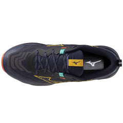 Mizuno Wave Daichi 9 Men's Trail Running Shoes, Baritone Blue/Citrus/Fiery Coral 2