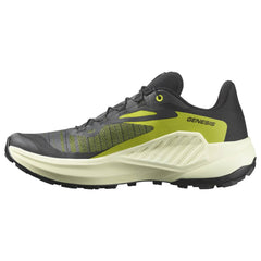 Salomon Genesis Men's Trail Running Shoes, Black/Sulphur Spring/Transparent Yellow