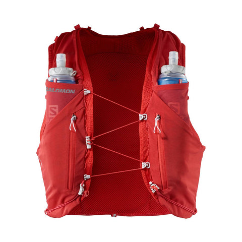 Salomon ADV Skin 12 Unisex Running Vest with flasks included, Goji Berry/Ebony