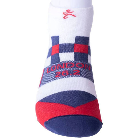 Balega London Marathon Ultralight Running Socks, White/Red/Navy
