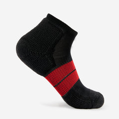 Thorlo 84 N Runner Men's No-Show Socks, Black/Red