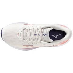 Mizuno Wave Rider 28 Women's Running Shoes, Snow White/Camellia Rose/Vintage Indigo