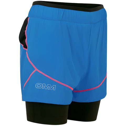 OMM Women's Pace Shorts, Blue/Pink