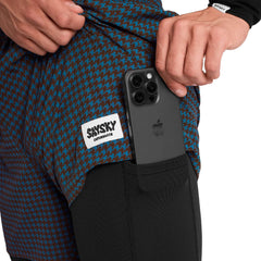 Saysky Houndstooth Pace 2 in 1 Shorts 5'', Blue AOP