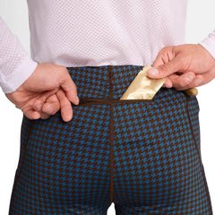 Saysky Houndstooth Combat+ Short Tights 9", Blue AOP