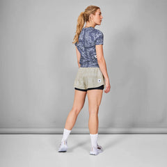 Saysky WMNS Paisley 2in1 Pace Shorts 3", Beige Paisley AOP
