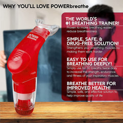 POWERbreathe Plus Breathing Training Device, Black - Heavy Resistance