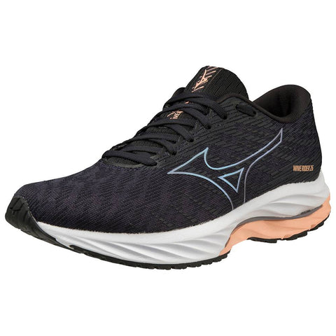 Mizuno Wave Rider 26 Women's WIDE FIT Road Running Shoes, Grey/Silver