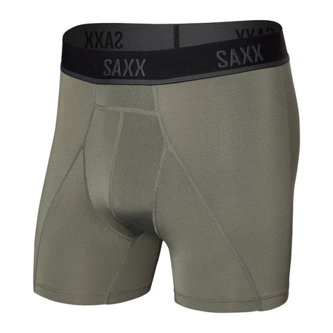 Saxx Kinetic Light-Compression Mesh Boxer Briefs, Cargo Grey