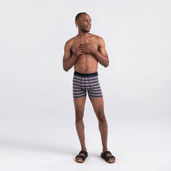 Saxx DropTemp Cooling Mesh Boxer Briefs, College Stripe/Grey