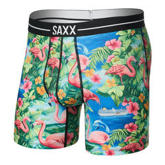 Saxx Volt Breathable Mesh Boxer Briefs, Flamingo Bay/Multi