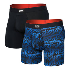 Saxx Multi-Sport Mesh 2-Pack Boxer Briefs, Chain of Command/Black