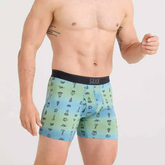 Saxx Quest Quick Dry Mesh 2-Pack Boxer Briefs, Camp Ombre/Black