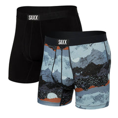 Saxx Ultra Super Soft 2-Pack Boxer Briefs, Peak Winter/Black