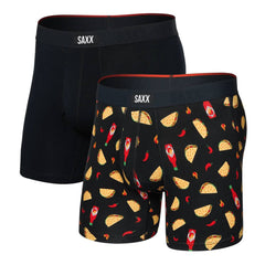 Saxx Vibe Xtra 2-Pack Boxer Briefs, Flamin Hot/Black