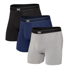 Saxx Daytripper 3-Pack Boxer Briefs, Black/Grey/Navy