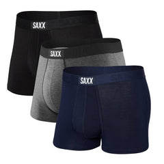 Saxx Vibe Super Soft Trunk 3-Pack, Black/Grey/Navy