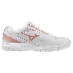 Mizuno Cyclone Speed 5 Women's Volleyball Shoes, White/Rose Elegance/Lava Falls