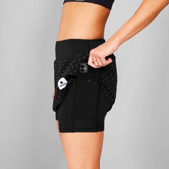 Saysky WMNS Polka 2in1 Shorts 3", Black AOP