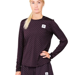 Saysky WMNS Reflective Polka Pace Long Sleeve, Black AOP