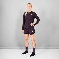 Saysky WMNS Reflective Polka Pace Long Sleeve, Black AOP
