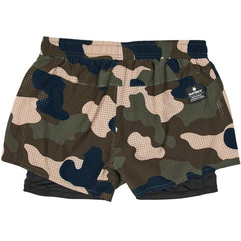 Saysky WMNS Star 2in1 Pace Shorts 3", Woodland Camo