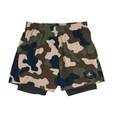 SAYSKY Men's Camo 2 in1 Shorts 5", Woodland Camo