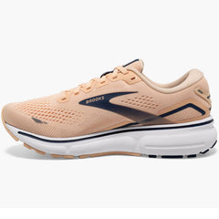 Brooks Ghost 15 Women's Running Shoes, Apricot/Estate Blue/White