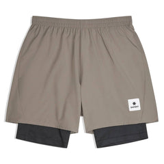 Saysky Pace 2in1 Shorts 5", Taupe