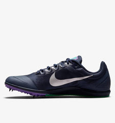 Nike Zoom Rival D 10 Track & Field Distance Spikes, Obsidian/Metallic Silver - 7.5 UK