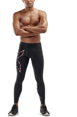 2XU Mens Run Compression Tights - Black/Outline Union Jack (MA5304b)