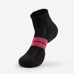 Thorlo Women's Maximum Cushion Low-Cut Socks, Black/Dark Pink