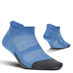 Feetures Merino 10 Cushion No-Show Running Socks, Aurora Blue