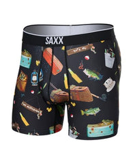 Saxx Volt Breathable Mesh Boxer Brief, Catch Phrases/Black