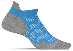 Feetures High Performance Cushion No-Show Running Socks, Tropical Blue