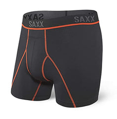 Saxx Kinetic Light Compression Mesh Boxer Briefs, Black/Vermillion