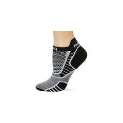 thorlos Women's Ultra Thin No Show Sock Running, Black/White, Large