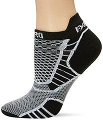 thorlos Women's Ultra Thin No Show Sock Running, Black/White, Medium